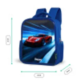 Rode racewagen in digitale snelheidswereld Kinderrugzak - Blauw middel -productfoto_formaten