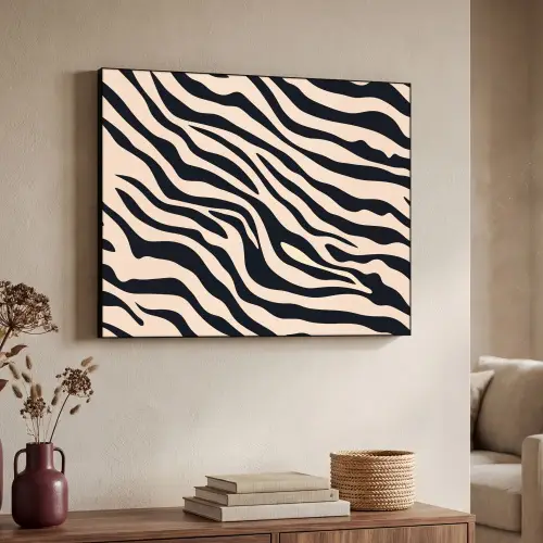 Zebraprint - Dynamisch - Roze Textielframe zwart klein -sfeer3