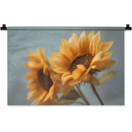 Zonnebloemen - Geel - Wazig Wandkleed katoen klein -zz3d