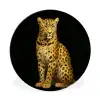 Panter - Realistisch - Bruin Wandcirkel aluminium klein -3d