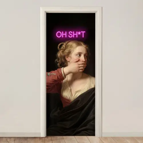 Quote - Neon - vrouw deurposter klein -3d_beige