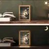 Hert - Bosbeek - Mystiek Light Box met kabel (Tafellamp) klein -sfeer3