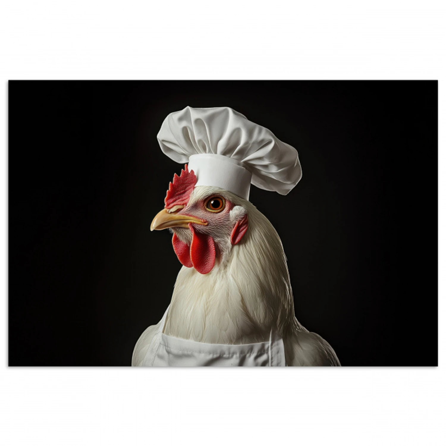 Kok - Rood - Kip poster papier klein -3d