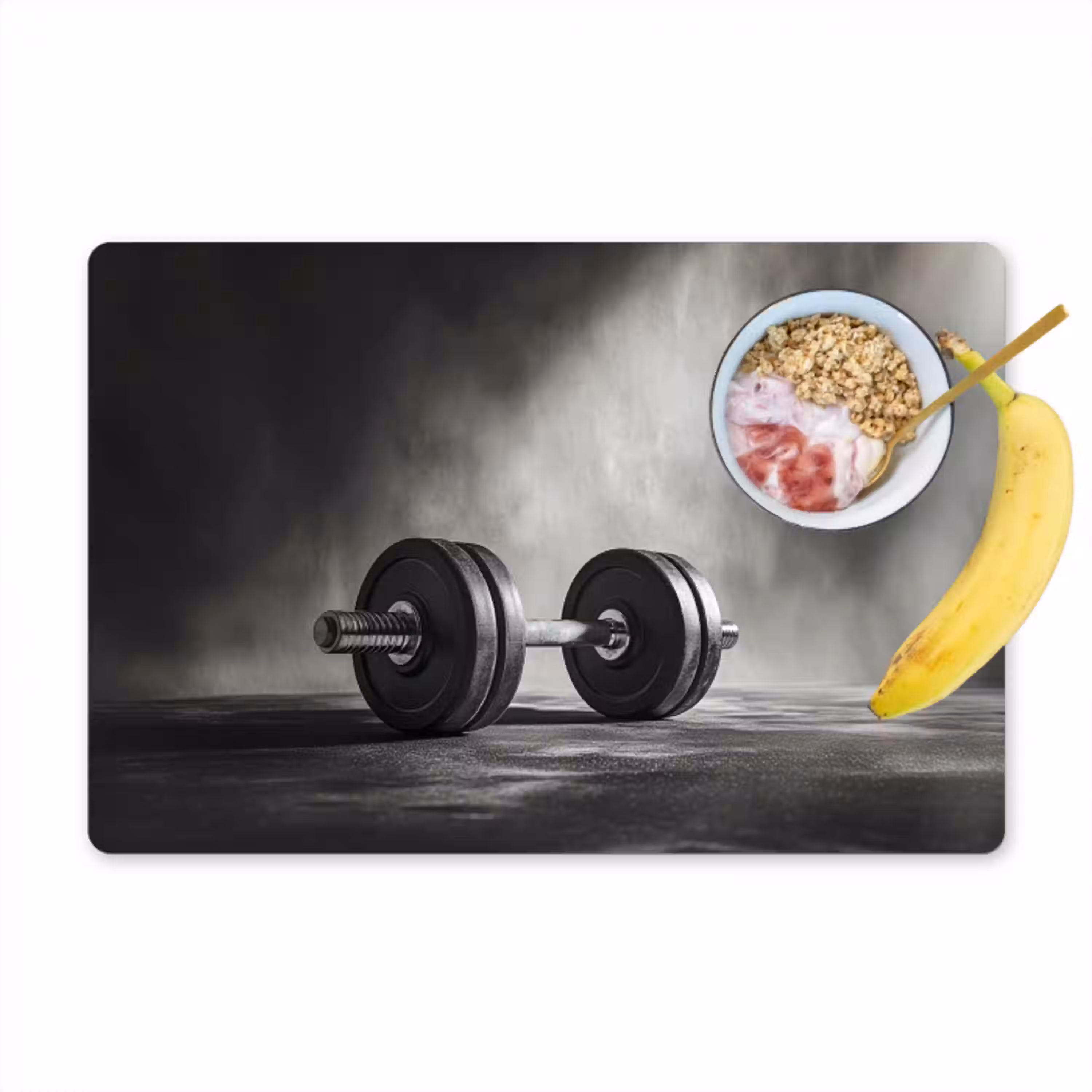 Halter - Gewichten - Zwart Placemat vinyl groot -zzzproduct_Kitchenyeah-website