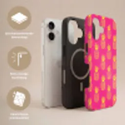 Ananas - Trendy - Roze Toughcase MagSafe Apple iPhone 17 klein 1017 -USP_Lagen_NL