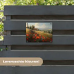 Klaprozen - Rood - Heuvels - Landschap tuinposter los doek klein -sfeer3