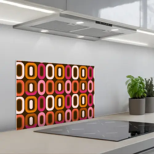 Modern - Retro - Kleurrijk keuken achterwand spatscherm klein 900 -3d_schuin