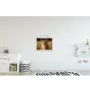 Leeuwin - Gras - Geel textielposter latten blank klein -kinderkamer