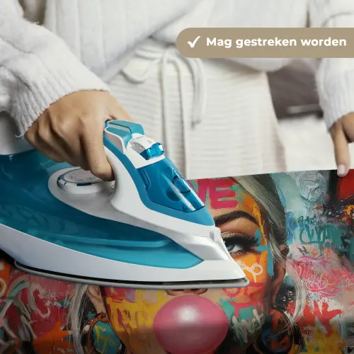 Vrouw - Kauwgom - Graffiti - Love Wandkleed katoen klein -sfeer9