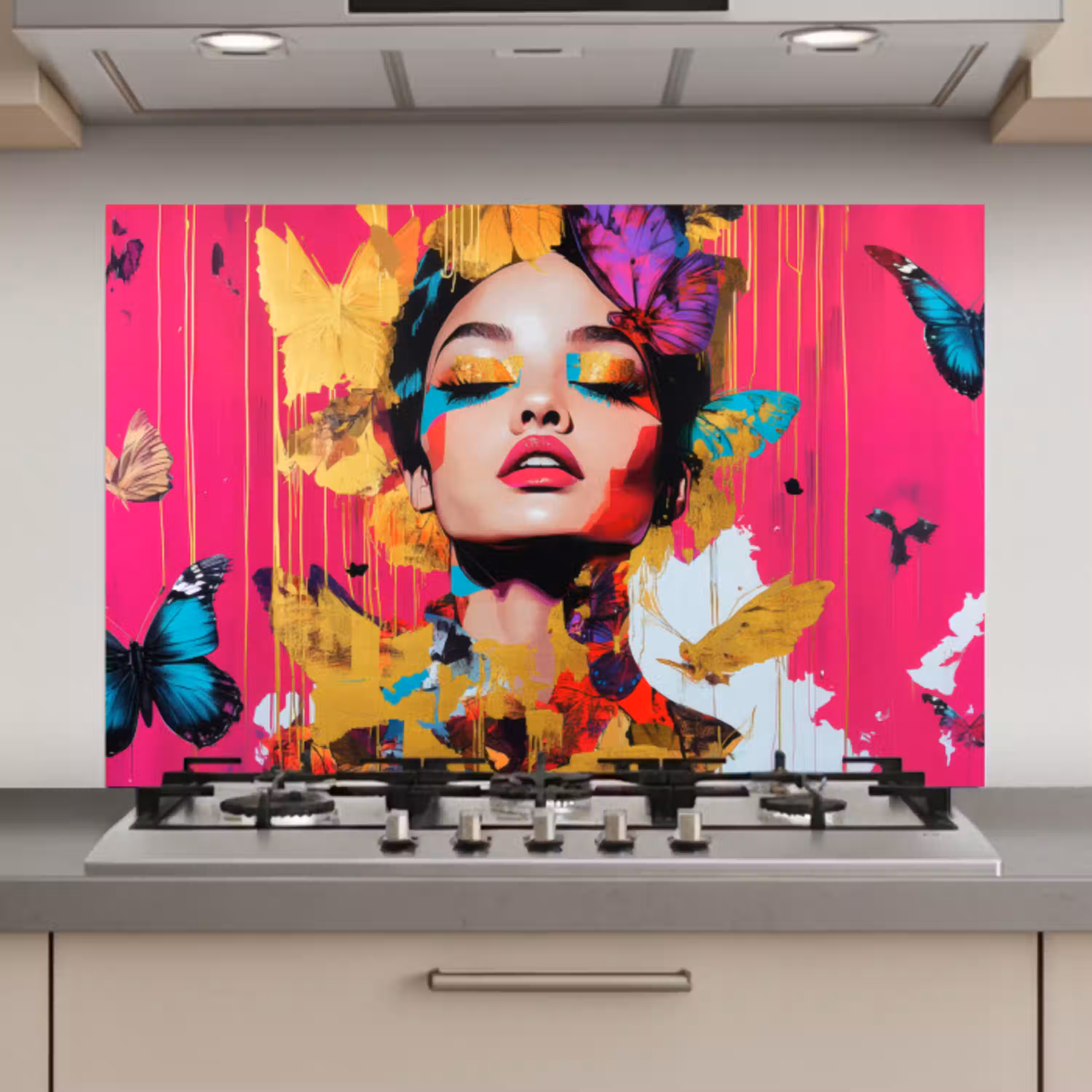 Vrouw - Abstract - Kleurrijk keuken achterwand spatscherm klein -3d_website