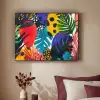 Bladeren - Vormen - Abstract - Kleurrijk Textielframe zwart klein -sfeer1