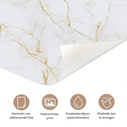 Wit - Marmer - Goud - Luxueus deurposter klein 289 -closeup_NL