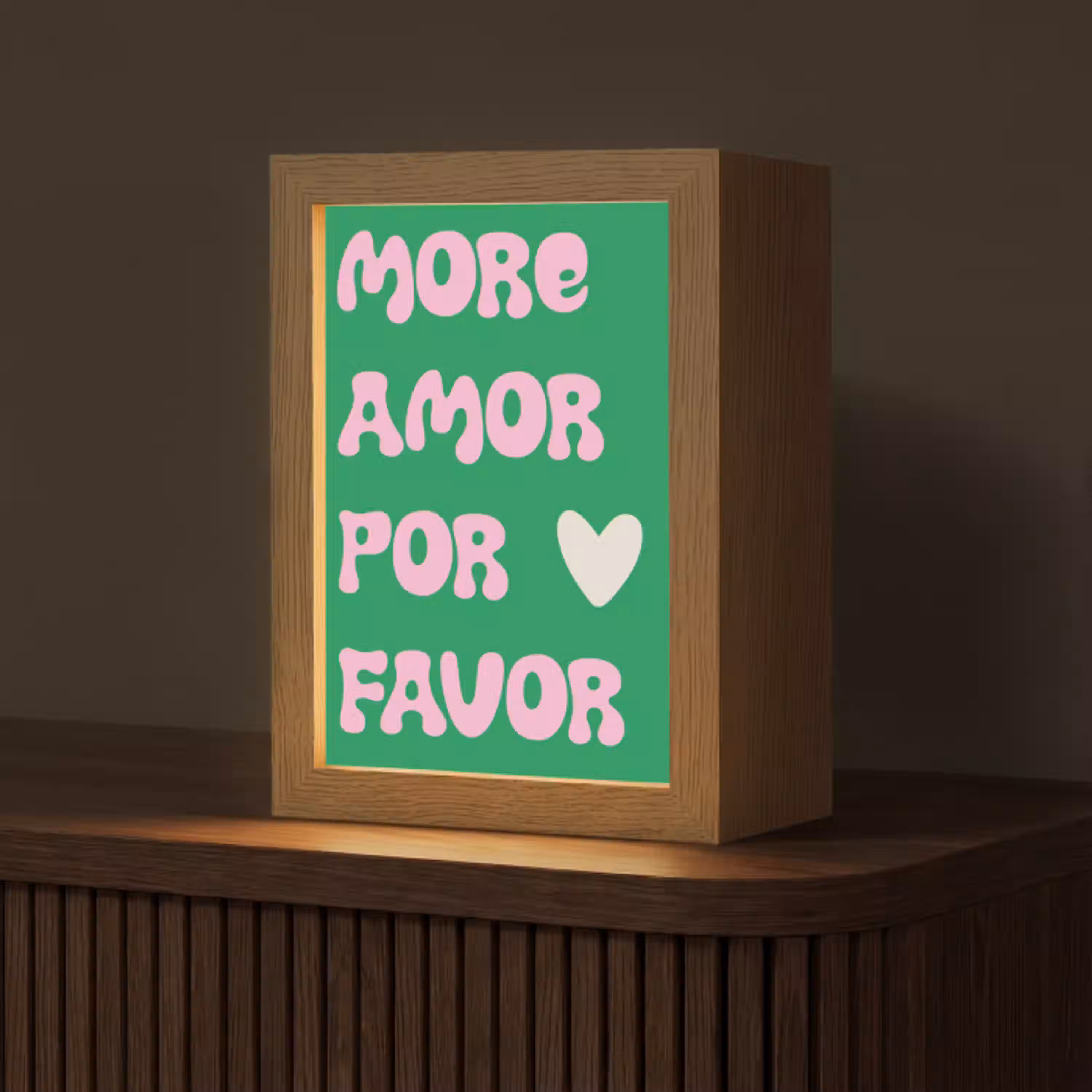 Amor - Valentijn - Groen - Tekst Light Box met kabel (Tafellamp) klein -z3d_website
