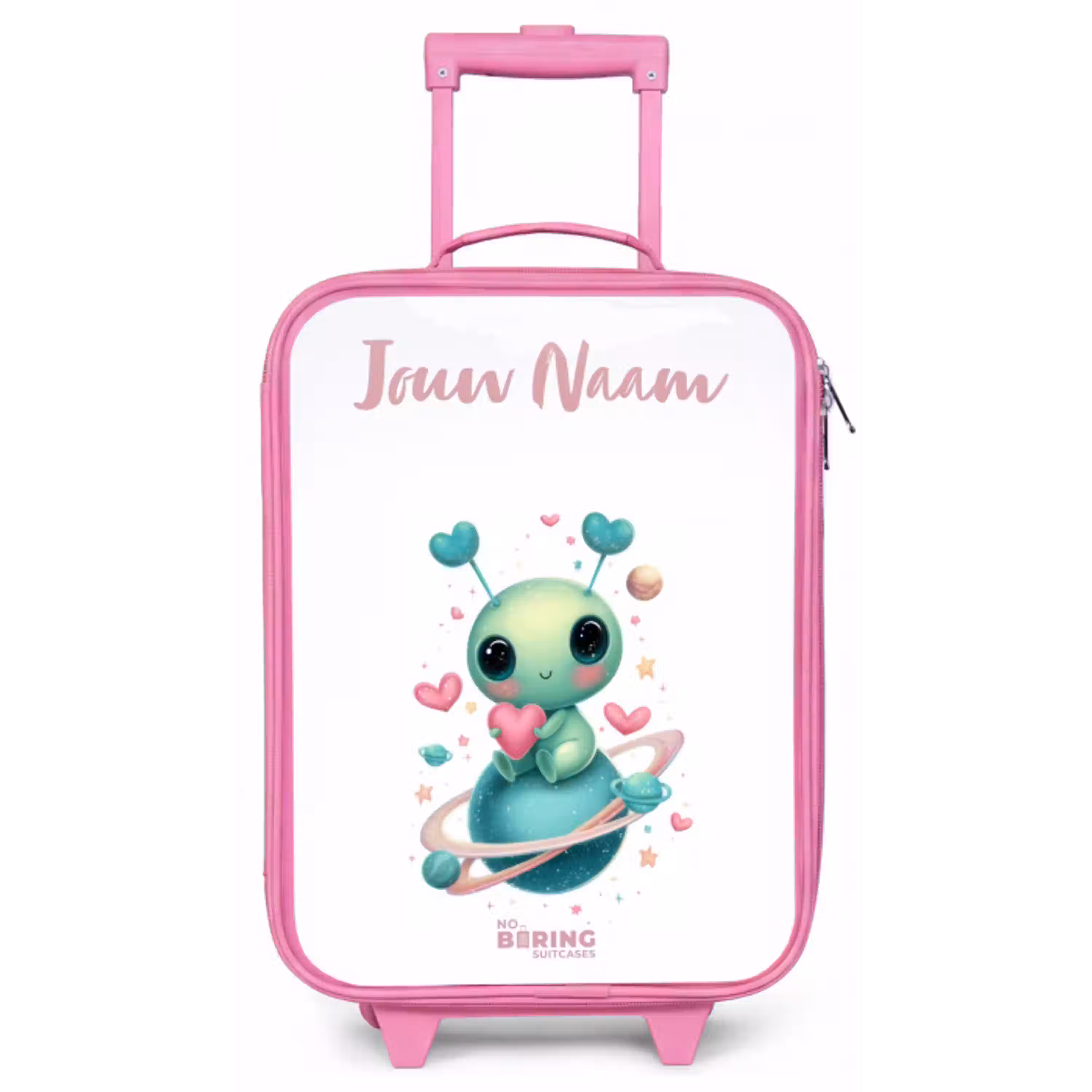 Lief buitenaards wezentje met hartje Kinderkoffer - Roze klein -zz3dotto