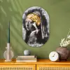 Meisje met de parel - Johannes Vermeer - Krant - Goud Wandcirkel Ovaal Forex klein -sfeer2