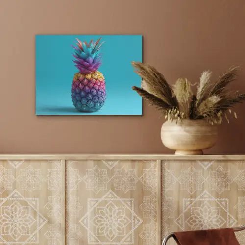 Ananas - Regenboog - Blauw - Popart PET vilt klein -sfeer4