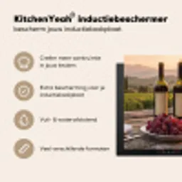 Wijn - Glazen - Druiven - Wijngaard Inductie beschermer vinyl 3mm middel -sfeer2