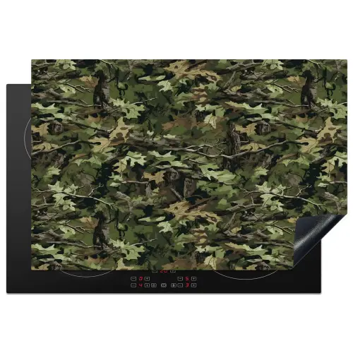 Bladeren - Takken - Camouflage - Groen Inductie beschermer vinyl 3mm klein 276 -3d