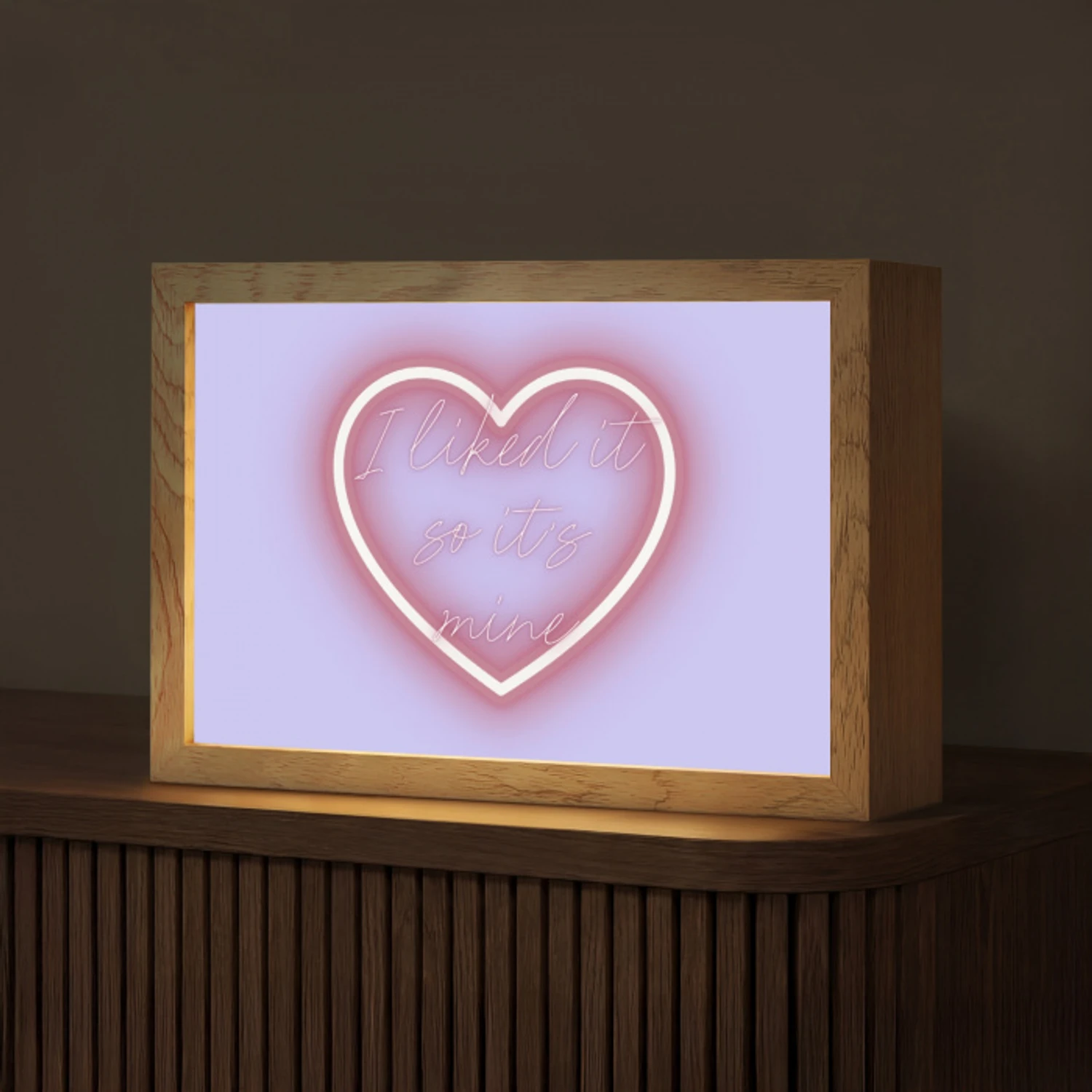 I liked it so it's mine - Neon hart - Paars Light Box met kabel (Tafellamp) klein -z3d_website