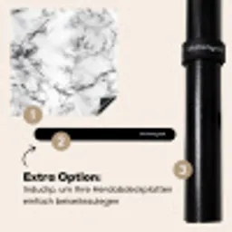 Marmer - Zwart - Dramatisch - Wit Inductie beschermer vinyl 3mm middel 274 -zzzzzzz-induclip_DE
