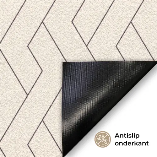 Beige - Zigzag - Patroon Deurmat klein 898 -antislip_NL