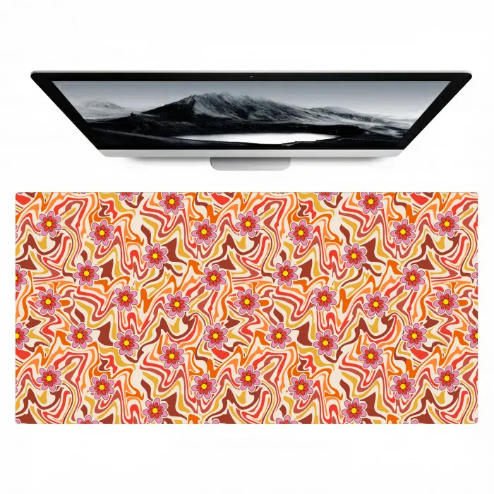 Retro - Bloemen - Patroon Muismat XXL klein 681 -zzz3d