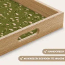 Landelijk - Bloemen -  Groen Dienblad Rechthoek middel 911 -USP_HandgreepNL