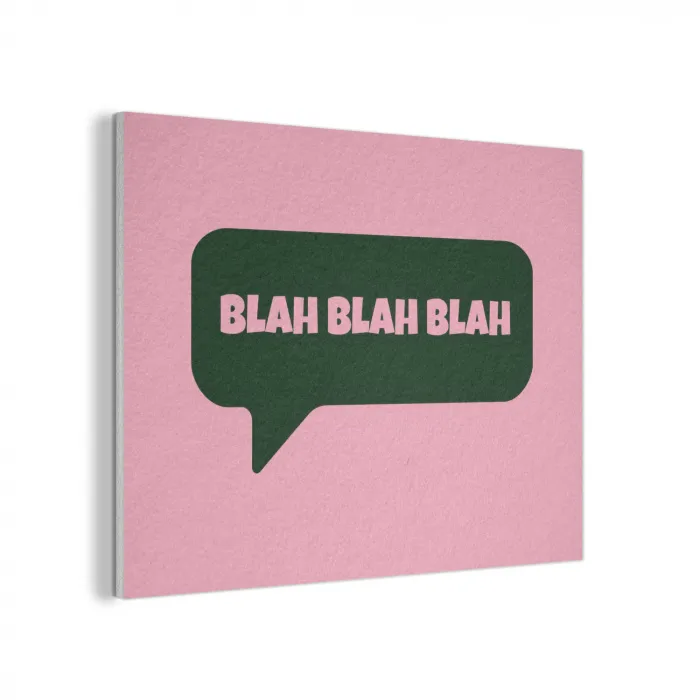 Roze - Tekstwolk - Groen - BLAH BLAH BLAH PET vilt klein -3d