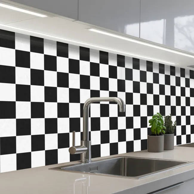 Küchenrückwand - Klassisch - Muster - Schwarz - Weiß