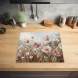 Bloemen - Botanisch - Schilderij - Pastel - Rustiek Inductie beschermer vinyl 3mm middel -sfeer5
