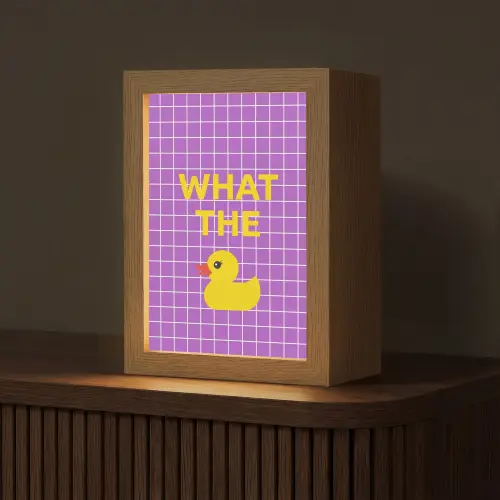 Tekst - Eend - Paars Light Box met kabel (Tafellamp) klein -z3d_website