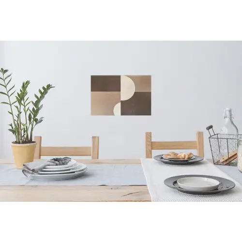 Raster - Halve cirkels - Contrast Muursticker klein -eettafel