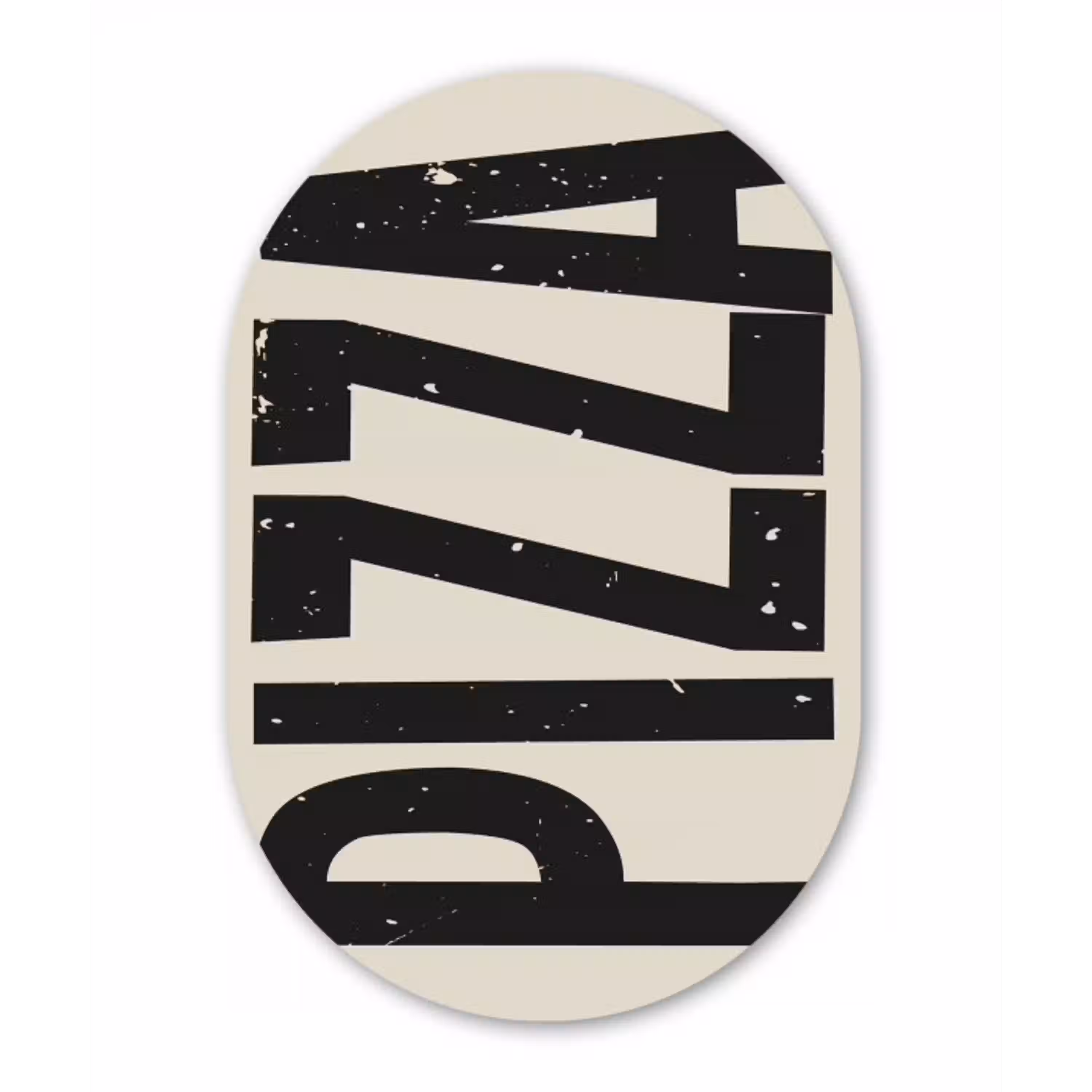 Pizza - Decoratie - Japandi - Vintage Wandcirkel Ovaal Glas middel -3d