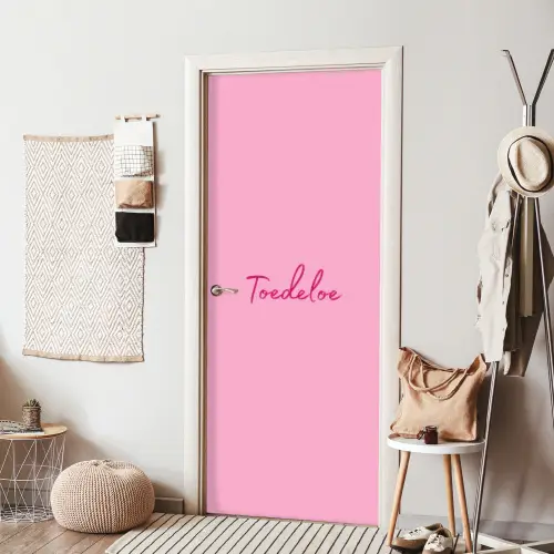 Toedeloe - Roze - Minimalistisch deurposter klein -sfeer6