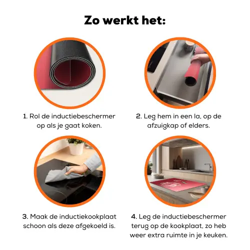 Sierlijk - Bloem - Roze - Glazen Inductie beschermer vinyl 3mm klein -zzzzzzz-td-werking