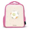 Voetbal in beige pastel kleuren Kinderrugzak - Roze middel -3d