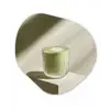 Matcha - Glas - Groen - Minimalistisch Wandcirkel Organisch Aluminium middel -3d