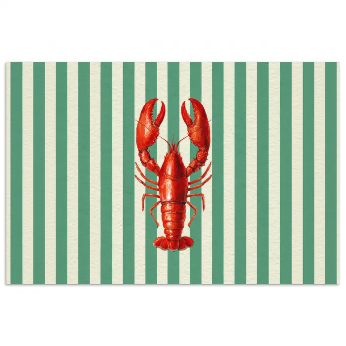 Kreeft - Strepen - Realistisch - Zomers poster papier klein -3d