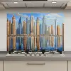 Skyline - Wolkenkrabbers - Water - Blauw keuken achterwand spatscherm klein -3d_website