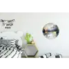 Kunst - Grijs - Goud - Abstract Wandcirkel aluminium klein -kinderkamer