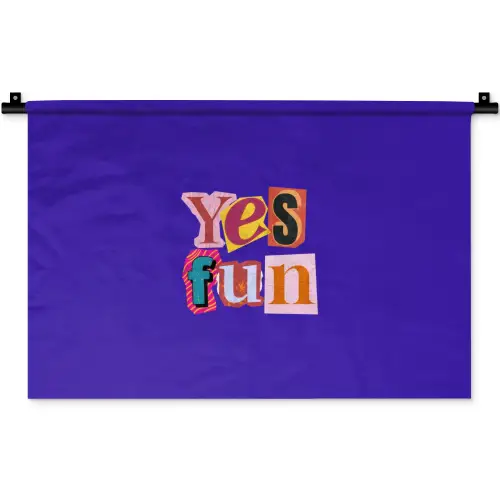 Yes fun - Kleurrijk - Collage-stijl Wandkleed katoen klein -zz3d