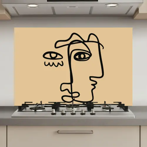 Overlappende profielen - Lichtbruin - Zwart keuken achterwand spatscherm klein -3d_website