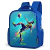 Neon - Voetbal - Schop - Kleurrijk Kinderrugzak - Blauw middel -schuin