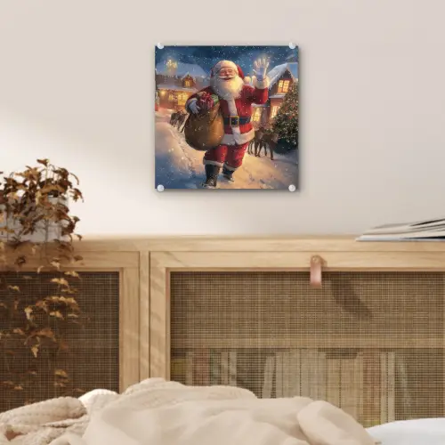 Kerstman - Dorp - Hert - Donker plexiglas 5mm klein -sfeer4
