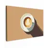 Cappuccino - Kop - Schotel - Minimalitisch canvas 2cm klein -z3d