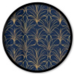 Deco - Waaier - Blauw Fotolijst rond zonder passe partout klein 856 -3d