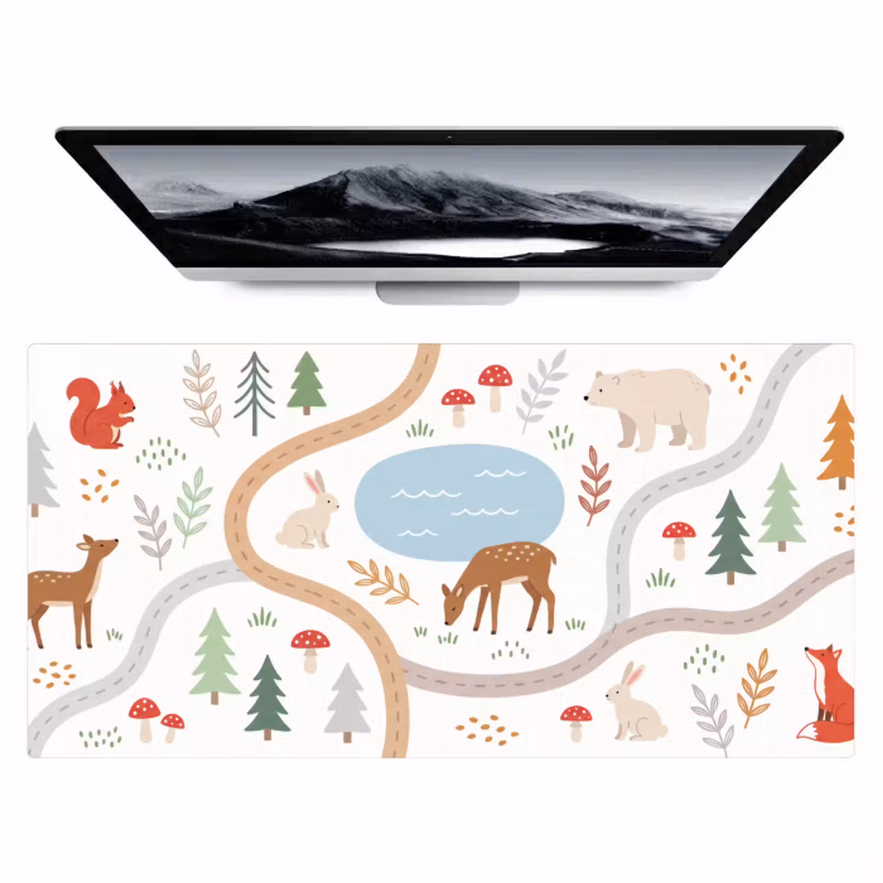 Dieren - Bos - Illustratie Muismat XXL klein -zzz3d