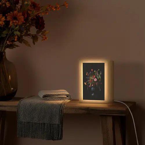 Bloemen - Bessen - Klassiek Light Box met kabel (Tafellamp) klein -sfeer4