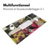 Vrouw - Kat - Bloemen - Kopje - Retro Muismat XXL klein -sfeer4