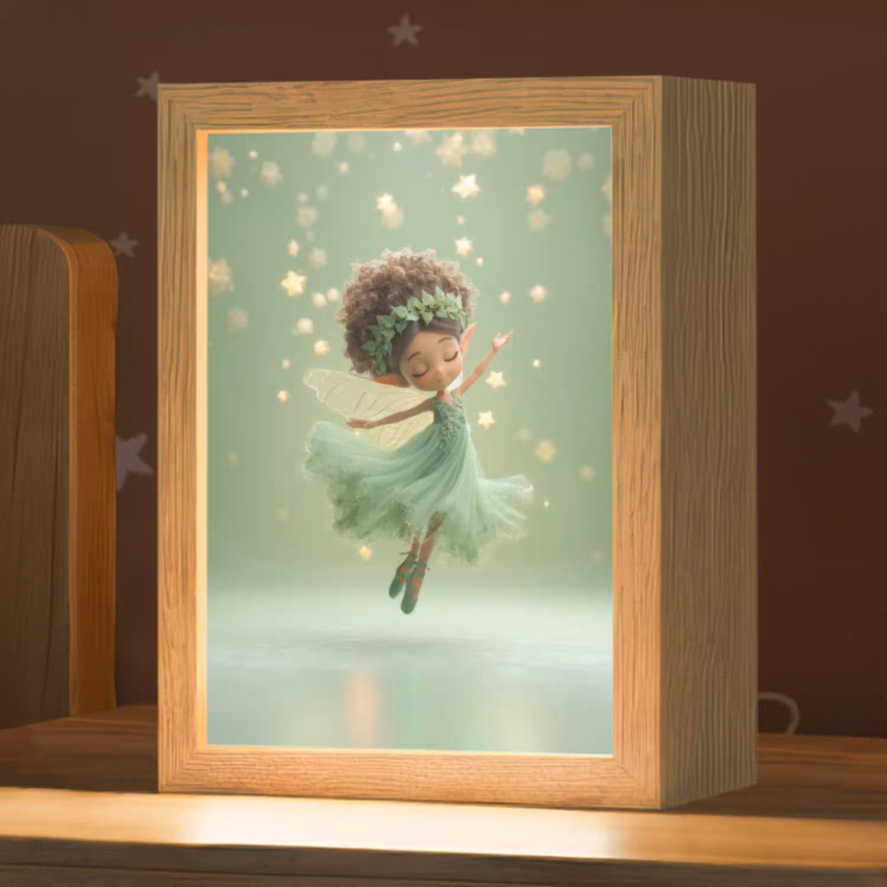 Fee - Groen - Sprookje - Sterren Light Box met kabel klein -zzz_3d_website
